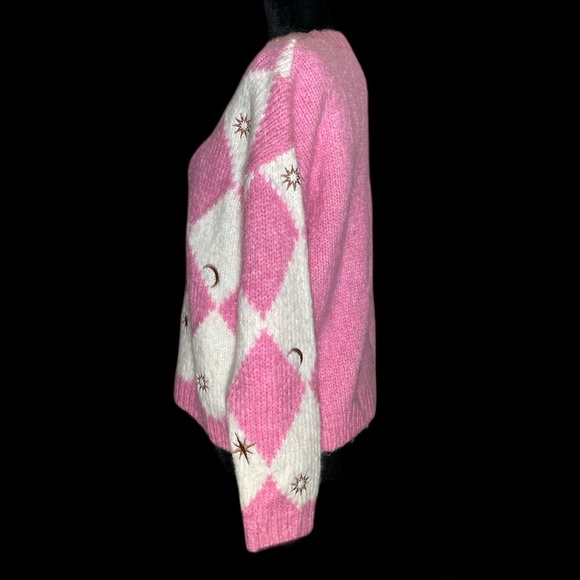 Forever 21 - Celestial Stars/Sun/Moon Cardigan Sweater - Size M/L - Picture 4 of 5